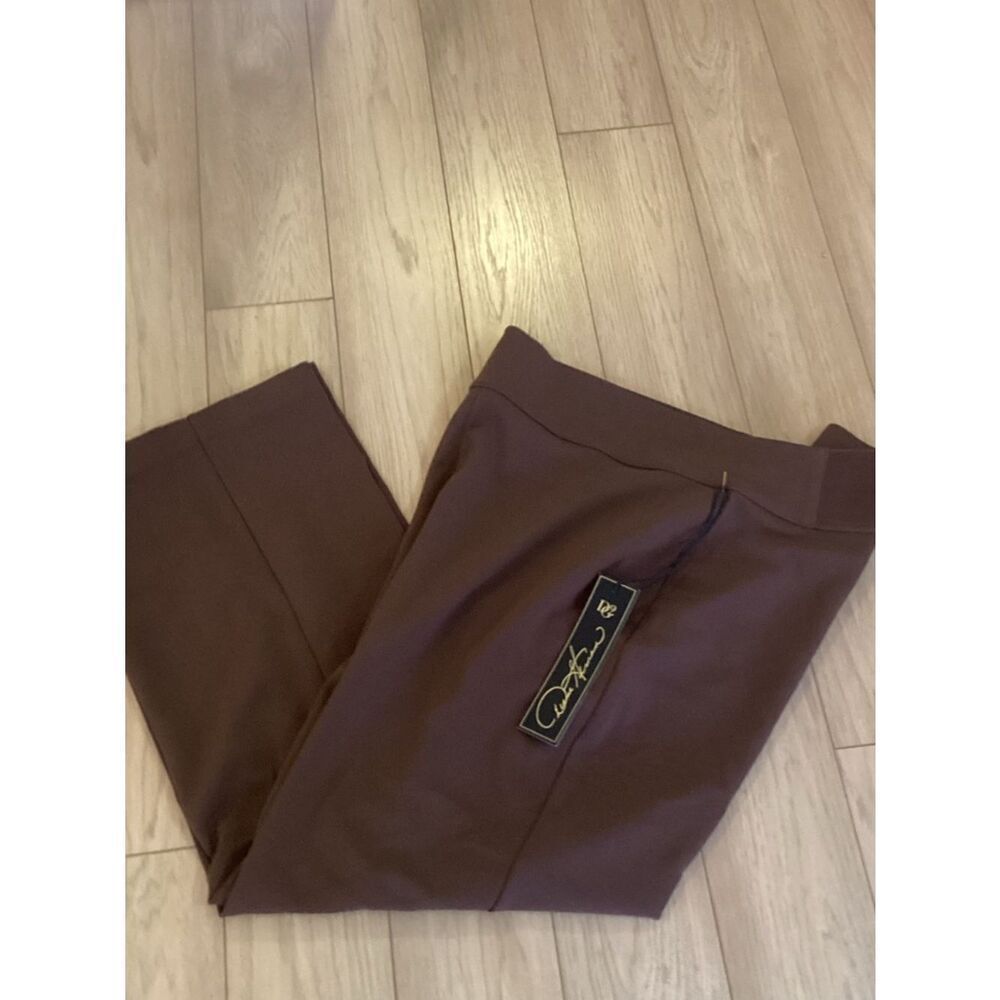 NWT. DG2 Brand Chocolate Brown Stretch Crepe Knit Pants XL